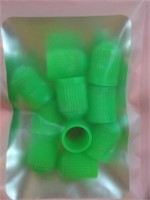 Pack of 10 green valve caps