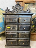8 Drawer Contemporary Tin Chest
