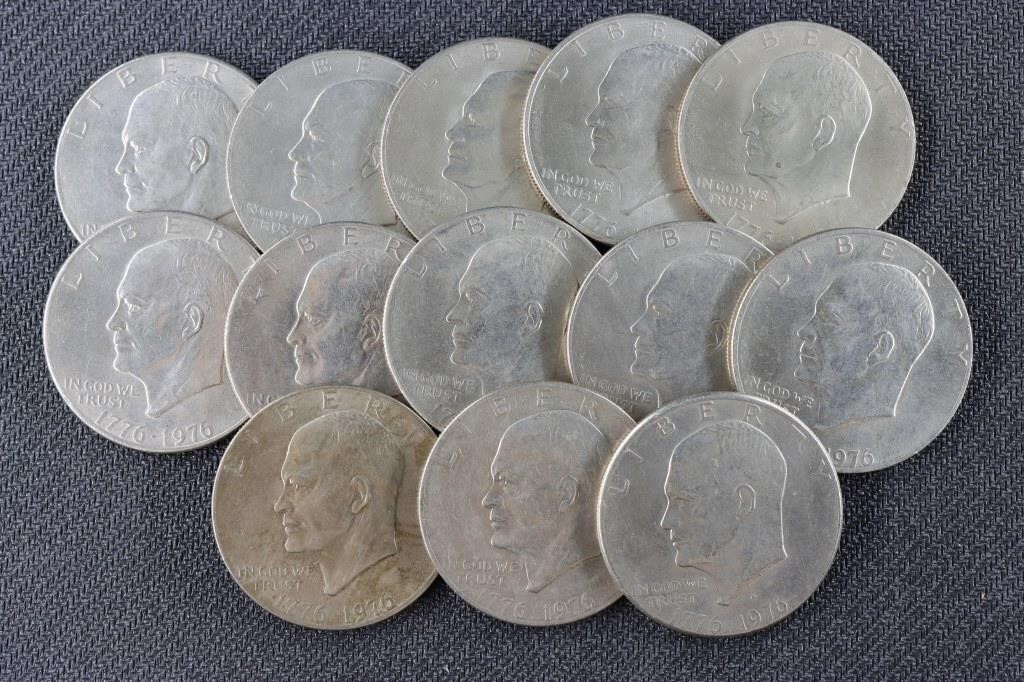 13 Bicentennial Eisenhower Dollars