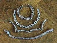 Four Sterling Silver Bracelets