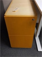Two drawer wooden filing cabinet
