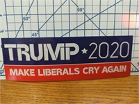 Trump 2020 make liberals cry again bumper sticker