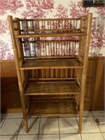 Vintage Bamboo Collapsible Shelf