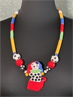 Ruby Z Candace Loheed Ceramic Clown Necklace