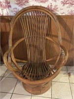 Vintage MCM Bamboo Swivel Chair