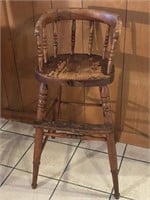 Antique Child's Wood Highchair