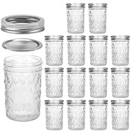 12 PACK CANNING JARS WITH LABLES