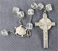 Vintage Sterling Silver Crucifix Cross Rosary 21g.