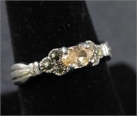 Vintage Marcazite Gem Stone Ring Size 8-1/2