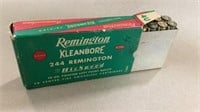 Vintage 244 Remington ammunition, full  box
