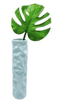Monstera Leaf in White Abstract Vase