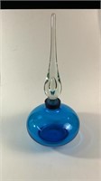 19” MCM Blue Glass Decanter As Found