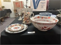 Antique Oriental Ceramics + Wedgewood Pitcher