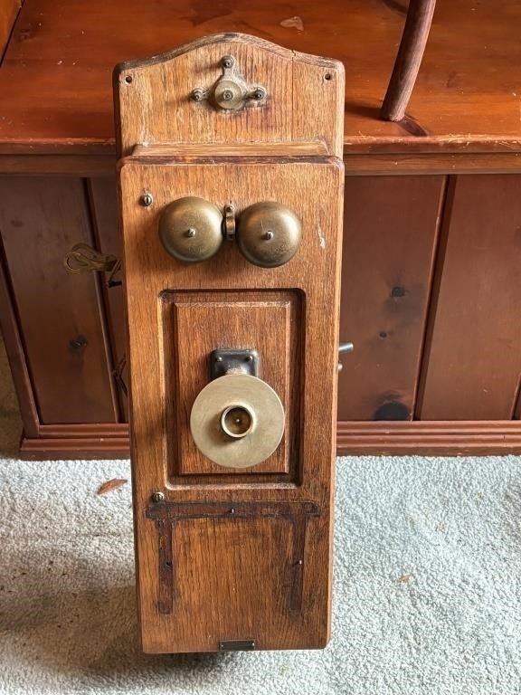 Antique Kellogg Wooden Wall Phone