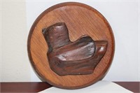 A Vintage Wooden Dog Head Wall Hanger