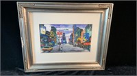 NYC Times Square Watercolor framed Print 15" X 17”