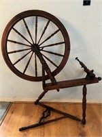 Early Antique Mahogany Spinning Wheel