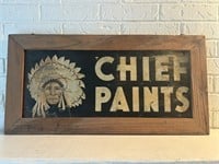 Vintage Chief Paints Metal Advertisement Sign