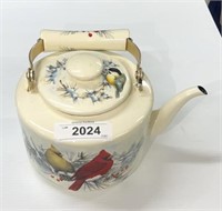 Lenox "winter greeting" enameled metal teapot