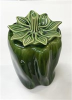 McCoy green pepper jar with lid