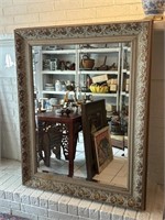 Grand Gilded Beveled Glass Large Mirror
