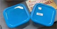 Two Glass storage containers with plastic lids