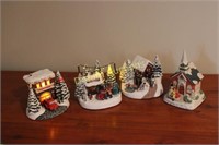 Lighted Christmas Village, one wind up