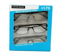 Design Optics Metal Reading Glasses 3 P +1.75