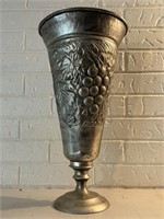 Vintage MCM India Repoussé Style Tall Mantle Vase