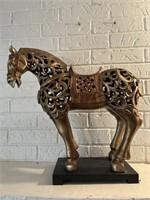 Asian Decorative Filigree Style Horse Statue