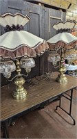 2x Brass Lamps Vintage
