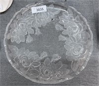 Rose, engraved, serving platter