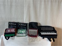 4pc Accordions with 3 Carry Bags & 2 Boxes