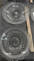 Pair of glass serving bowls