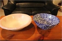 2 Large Bowls, one made in Italy