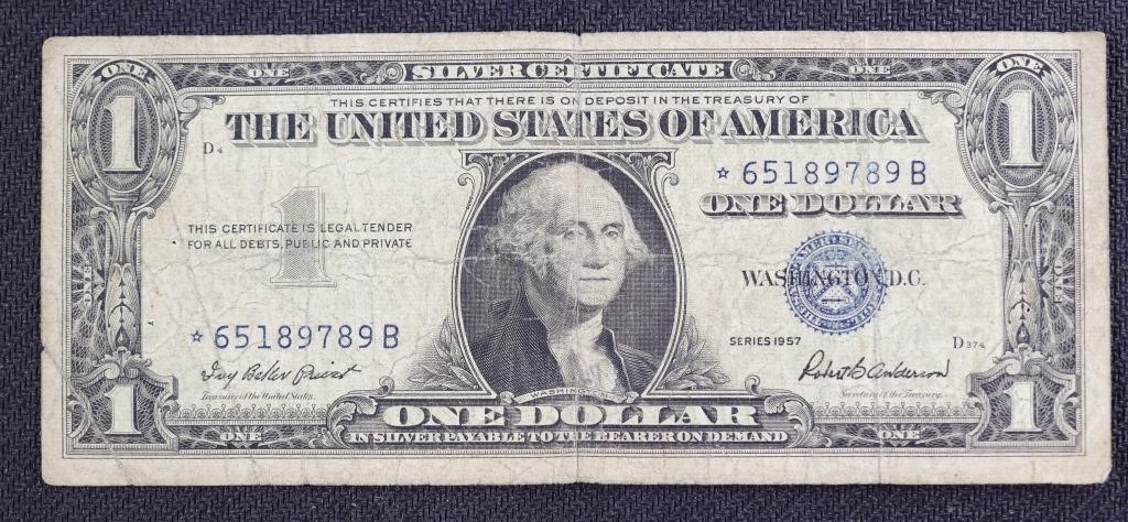 1957 Silver Certificate & Star Note Dollar