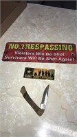 No trespassing ,army,knife