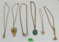 6 Necklaces w/Pendants