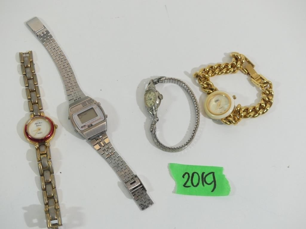 4 Watches-Bulova 10K rolled gold plated w/diamonds