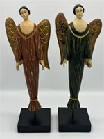 Pier 1 Carved Wooden Heavenly Angel Statues