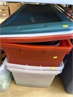 (4) Plastic Storage Totes with Lids
