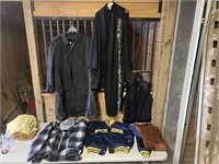 Michigan letterman, Japanese dress, vest, & more
