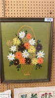 Embroidered flower picture
