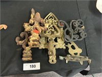 Assorted Brass And Cast Iron Items