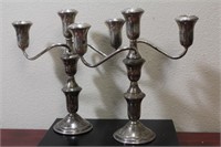 A Pair of Weighte Sterling Candelabras