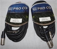 2 NEW Pro Co 30' Cable