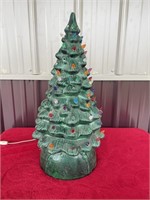Antique ceramic Christmas tree missing bulbs and