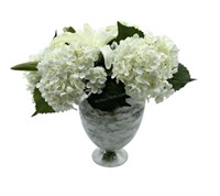 Lilies & Hydrangeas in Glass Vase