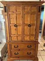 Solid Wood Entertainment Armoire w/ TV & More
