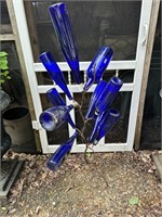 Iron & Cobalt Yard Art Bottle Tree
